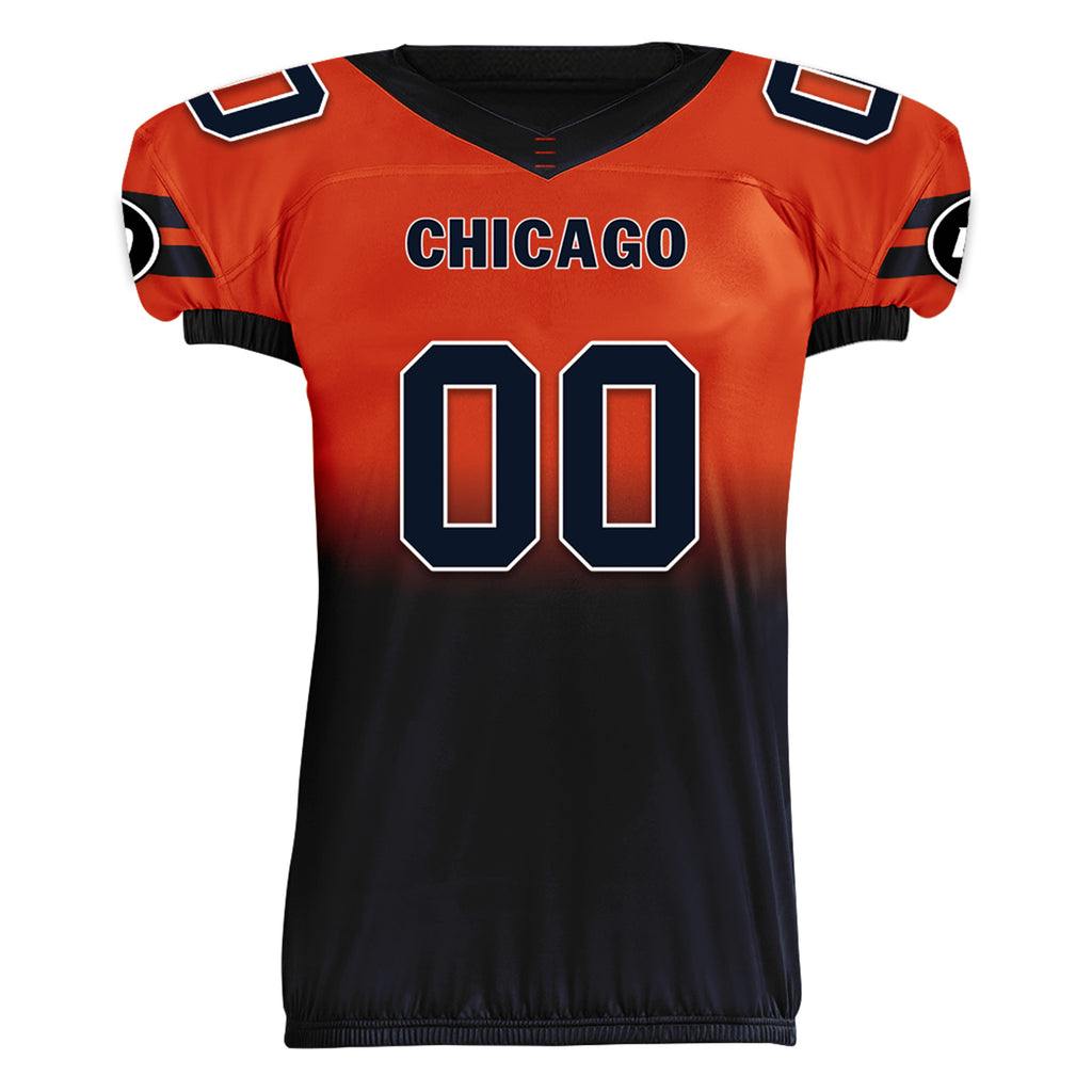 Custom Orange Blue Fade Fashion Chicago High-Performance American Football Jersey FBJ06-D020252-7