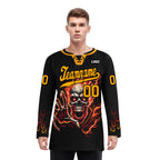 Custom Black Orange Gothic Personalized Hockey Jersey HCKJ01-E0601-02