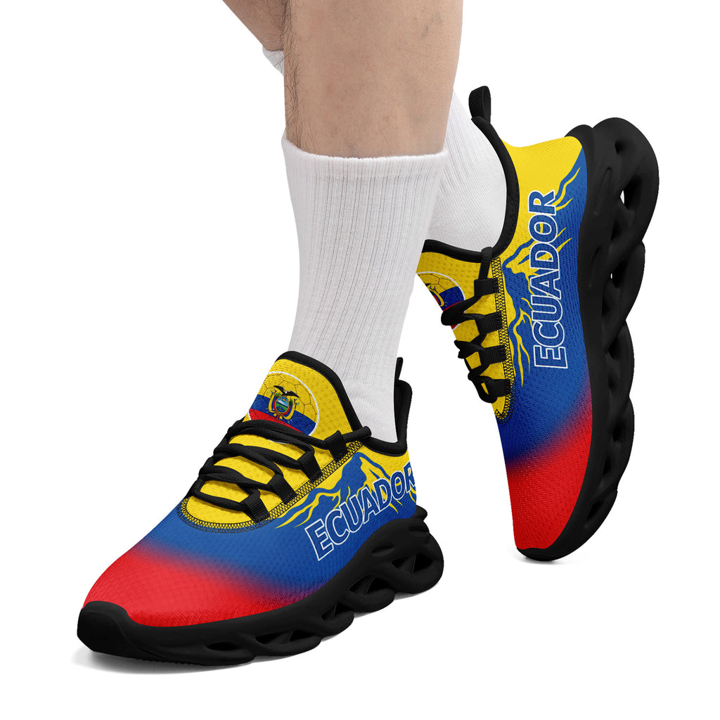 Custom Ecuador 2026 World Cup Sneakers DIY Country Flag Running Shoes Lightweight Sport Shoes Gift for Football Fans Personalized Team Name and Logo FN003-F009077-5