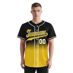 Custom Black Yellow Fade Fashion Personalized Authentic Baseball Jersey BSBJ01-D0a70cc