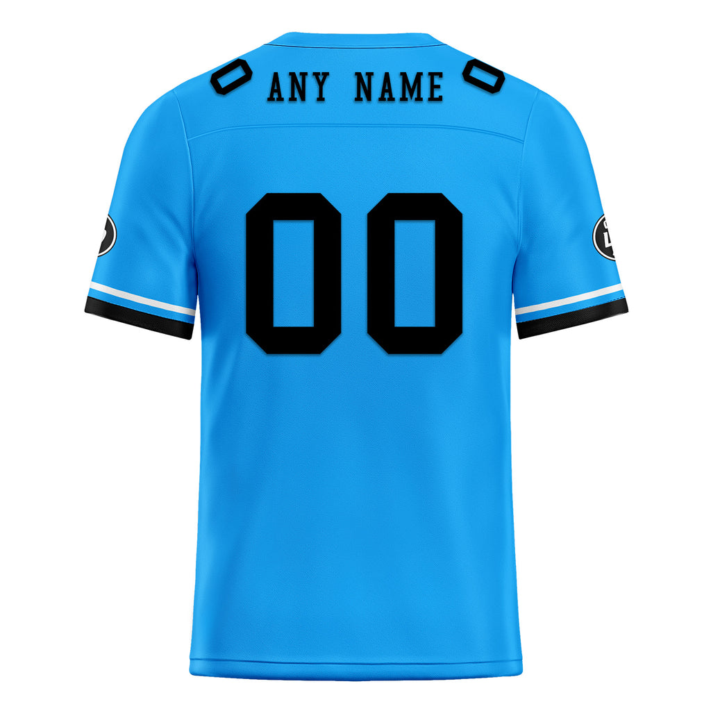 Custom Blue Carolina Personalized Authentic Football Jersey FBJ02-D020263-5