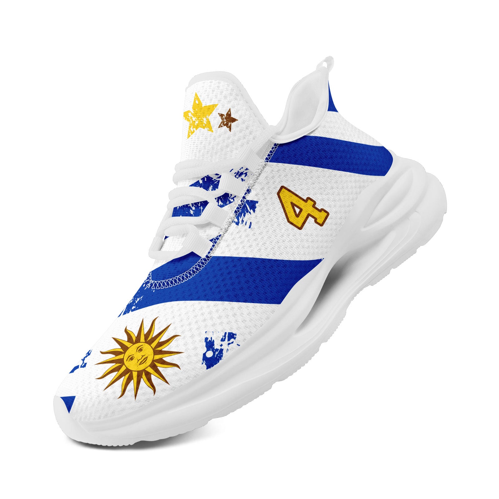 Custom Uruguay 2026 World Cup Sneakers DIY Country Flag Running Shoes Lightweight Sport Shoes Gift for Football Fans Personalized Team Name and Logo FN079-F009123-3