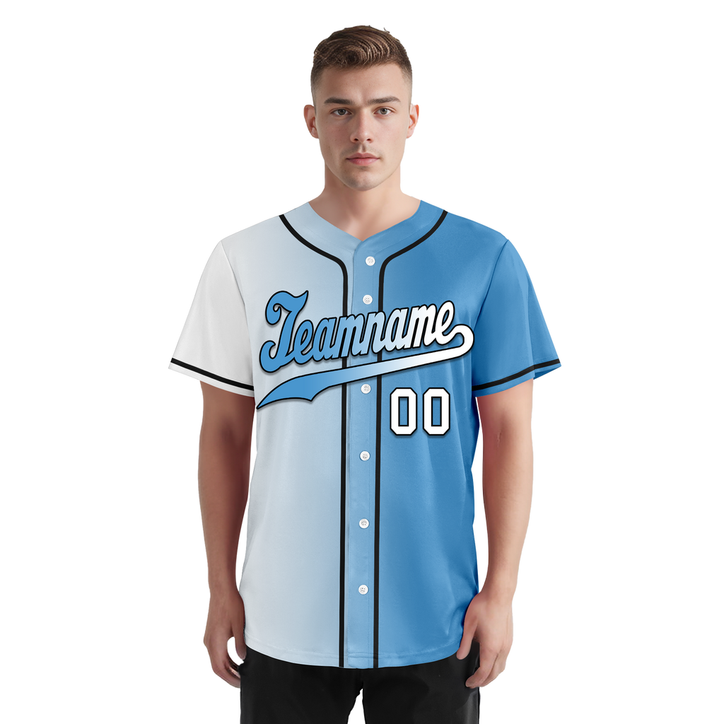 Custom White Blue Gradient Fashion Personalized Authentic Baseball Jersey BSBJ01-D0a7aaa