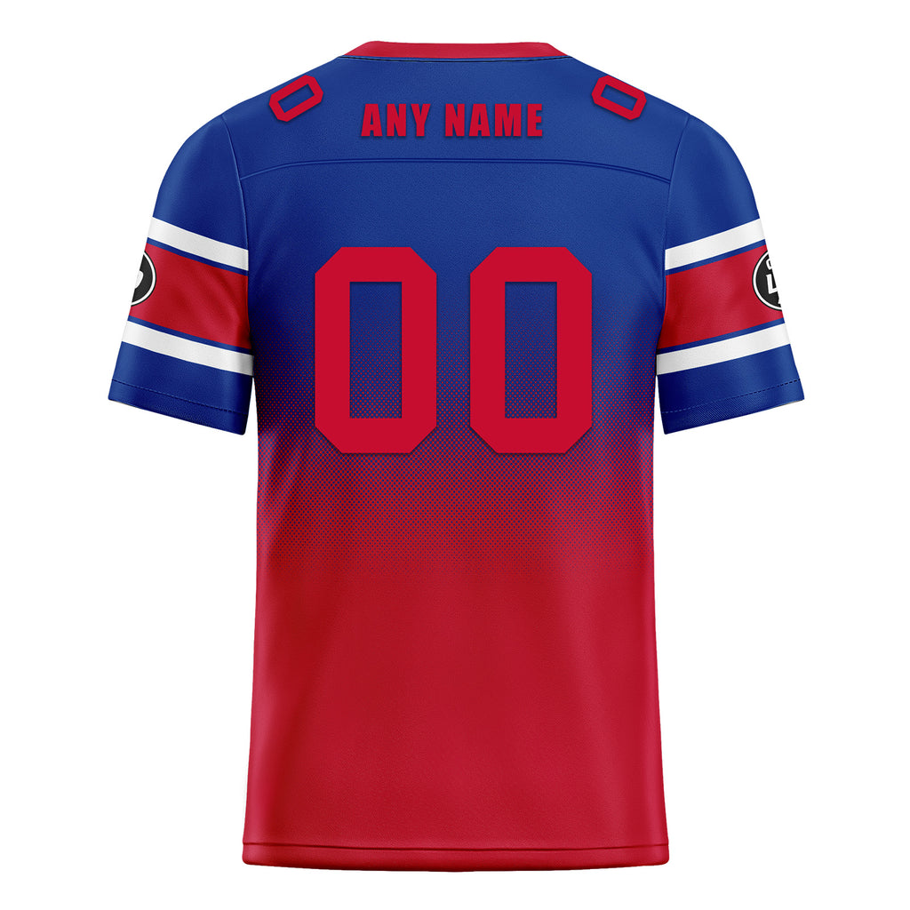 Custom Red Blue Buffalo Personalized Authentic Football Jersey FBJ02-D020249-4