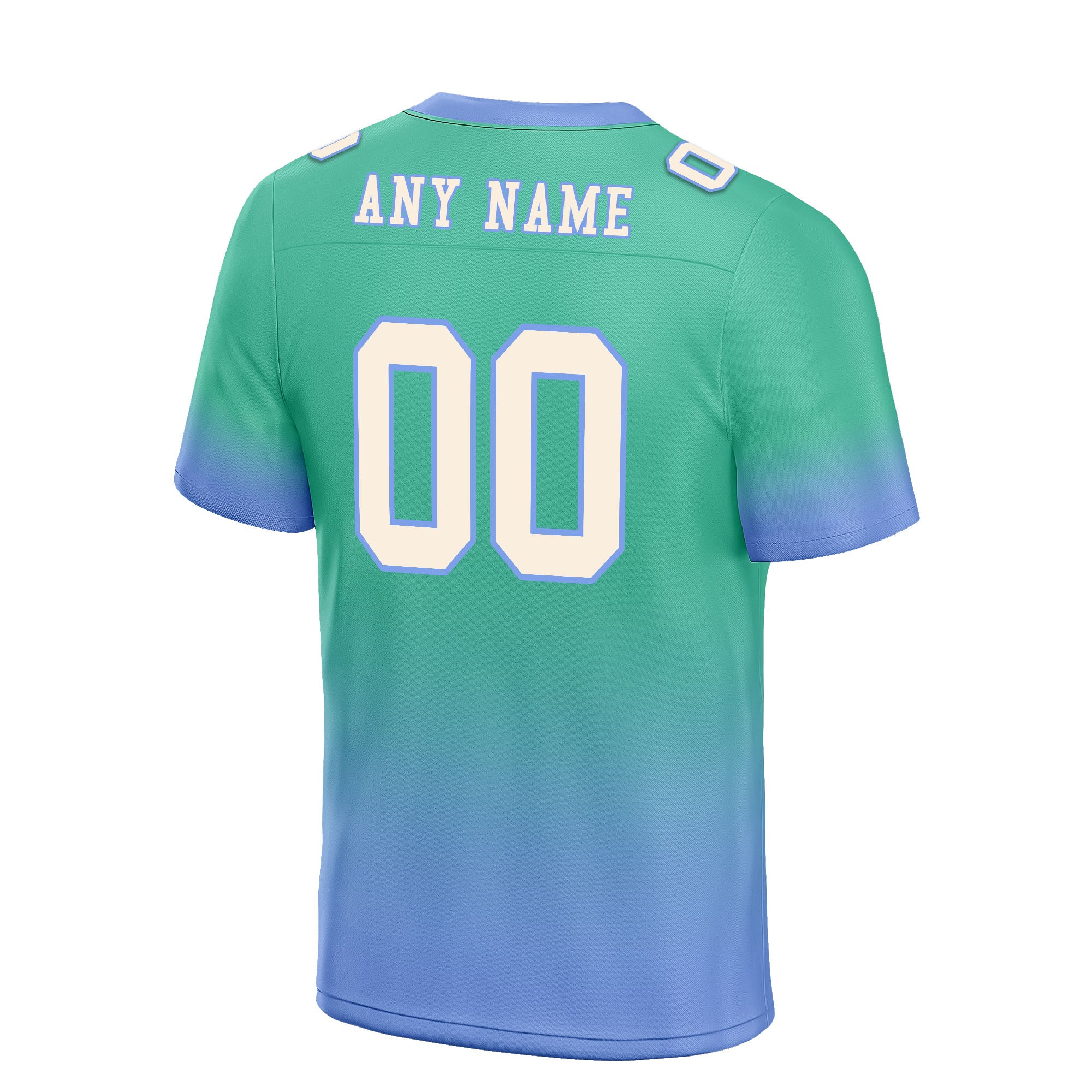Custom Mint Green Blue Fade Fashion Personalized Authentic Football Jersey FBJ02-D06105