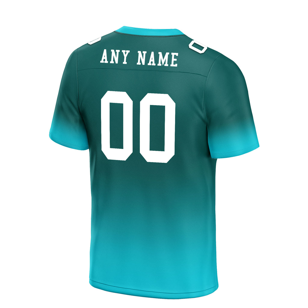 Custom Dark Teal Fade Fashion Personalized Authentic Football Jersey FBJ02-D06097