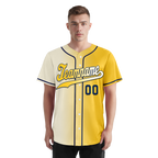 Custom White Yellow Gradient Fashion Personalized Authentic Baseball Jersey BSBJ01-D0a709f