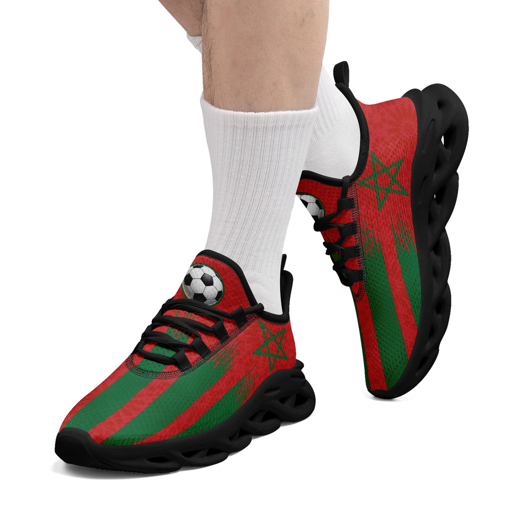 Custom Morocco 2026 World Cup Sneakers DIY Country Flag Running Shoes Lightweight Sport Shoes Gift for Football Fans Personalized Team Name and Logo FN003-F009073-2