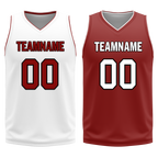 Custom White Red Classic Style Reversible Basketball Uniform Personalized Ordinary BBJR-D017017