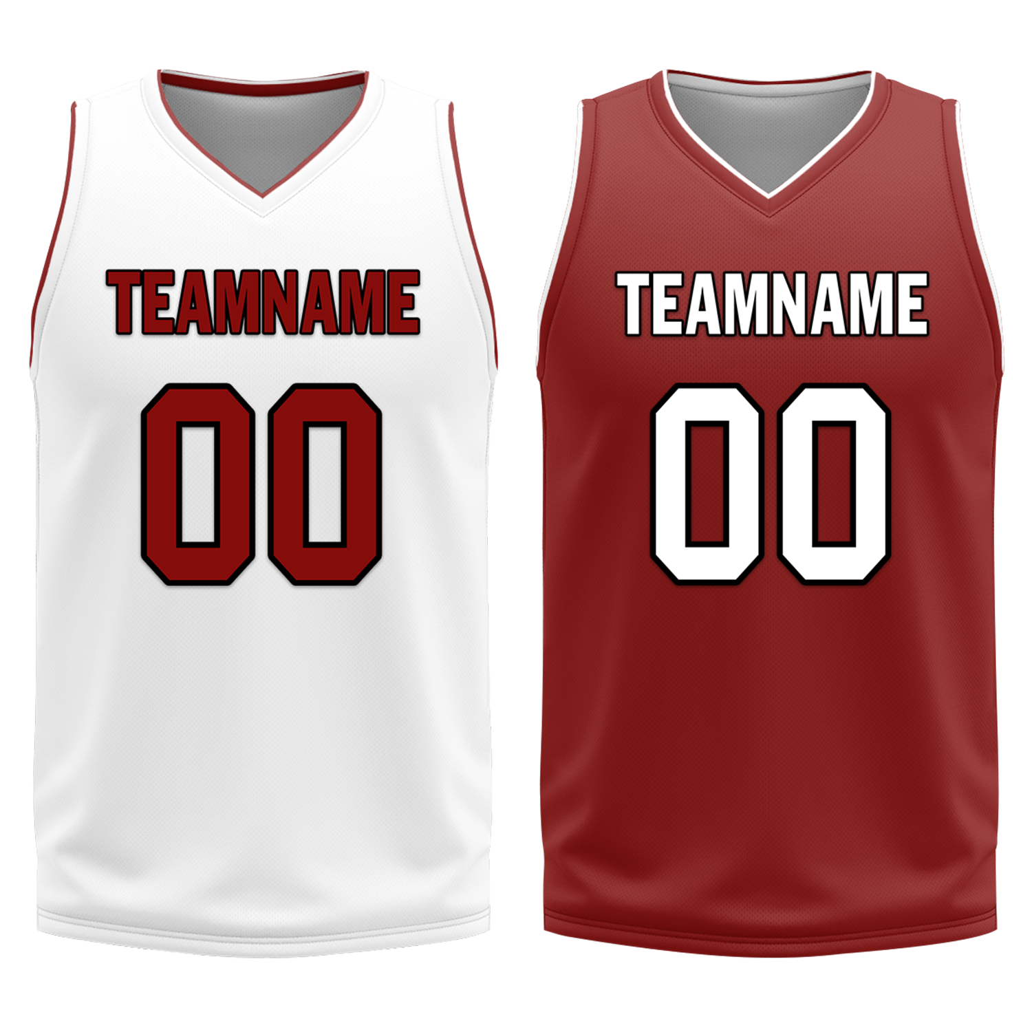 Custom White Red Classic Style Reversible Basketball Uniform Personalized Ordinary BBJR-D017017