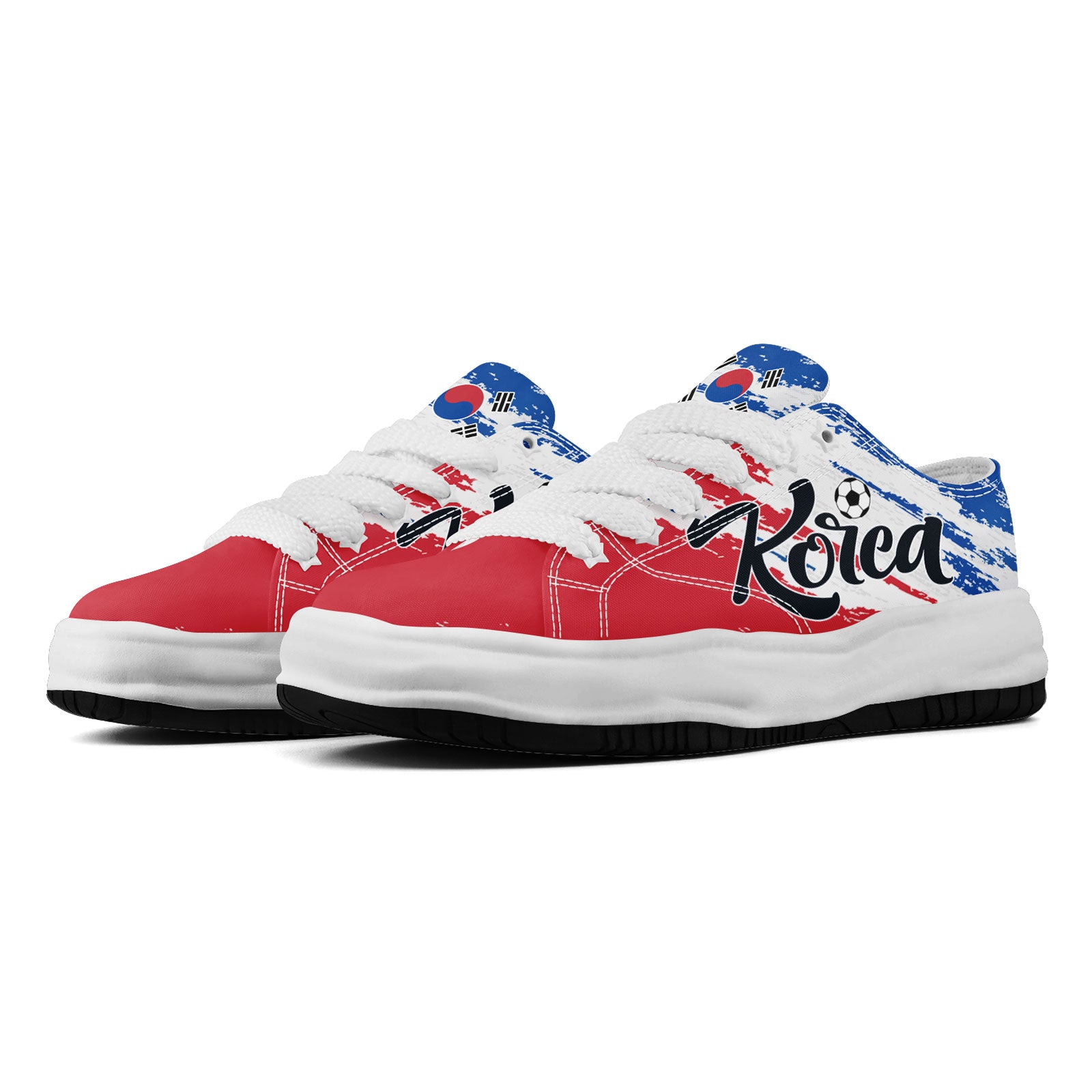 Custom South Korea 2026 World Cup Sneakers DIY Country Flag Running Shoes Lightweight Sport Shoes Gift for Football Fans Personalized Team Name and Logo FN038-F009095-2