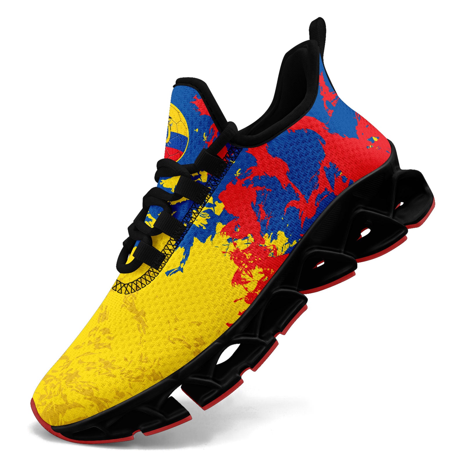 Custom Ecuador 2026 World Cup Sneakers DIY Country Flag Running Shoes Lightweight Sport Shoes Gift for Football Fans Personalized Team Name and Logo FN003XD-F009092-1