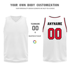 Custom White Red Black Detroit City Edition Personalized Reversible Basketball Set Sports Basketball Jersey BBJ01R-D0610-9