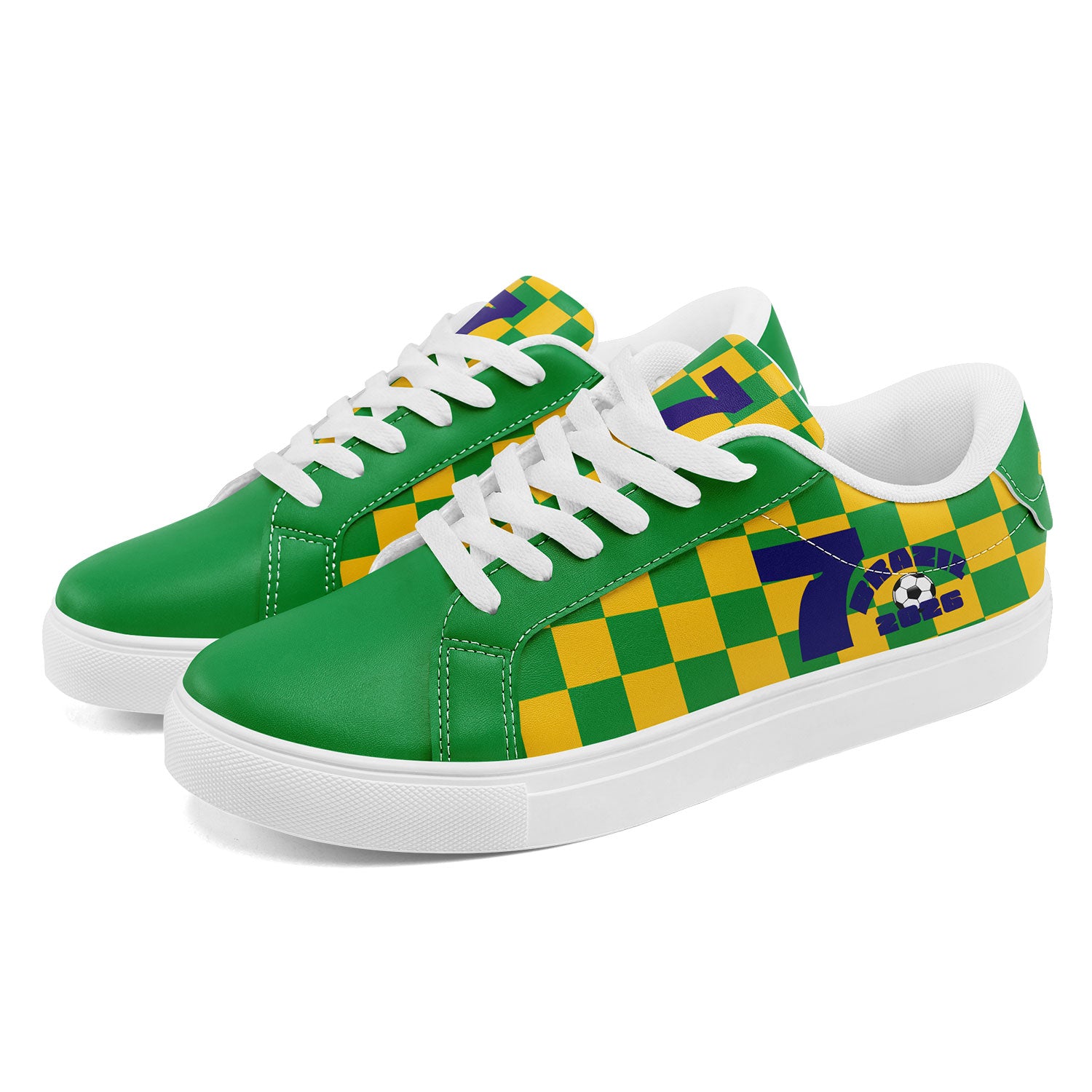 Custom 2026 World Cup Brazil Sneakers DIY Country Flag Running Shoes Lightweight Sport Shoes Gift for Football Fans Personalized Team Name and Logo FN023-F027052-4