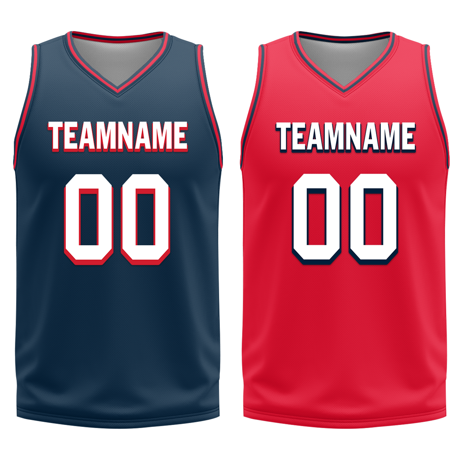 Custom Blue Red Classic Style Reversible Basketball Uniform Personalized Ordinary BBJR-D017021