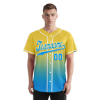 Custom Yellow Blue Fade Fashion Personalized Authentic Baseball Jersey BSBJ01-D0a70fc