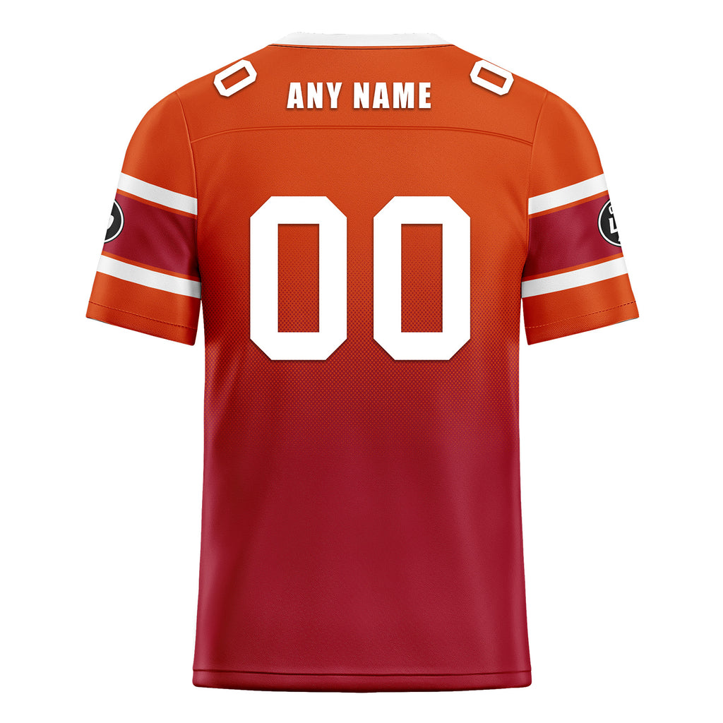 Custom Orange Red Tampa Bay Personalized Authentic Football Jersey FBJ02-D020249-29