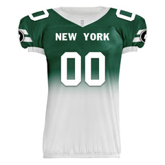 Custom Green White Fade Fashion New York High-Performance American Football Jersey FBJ06-D020252-28