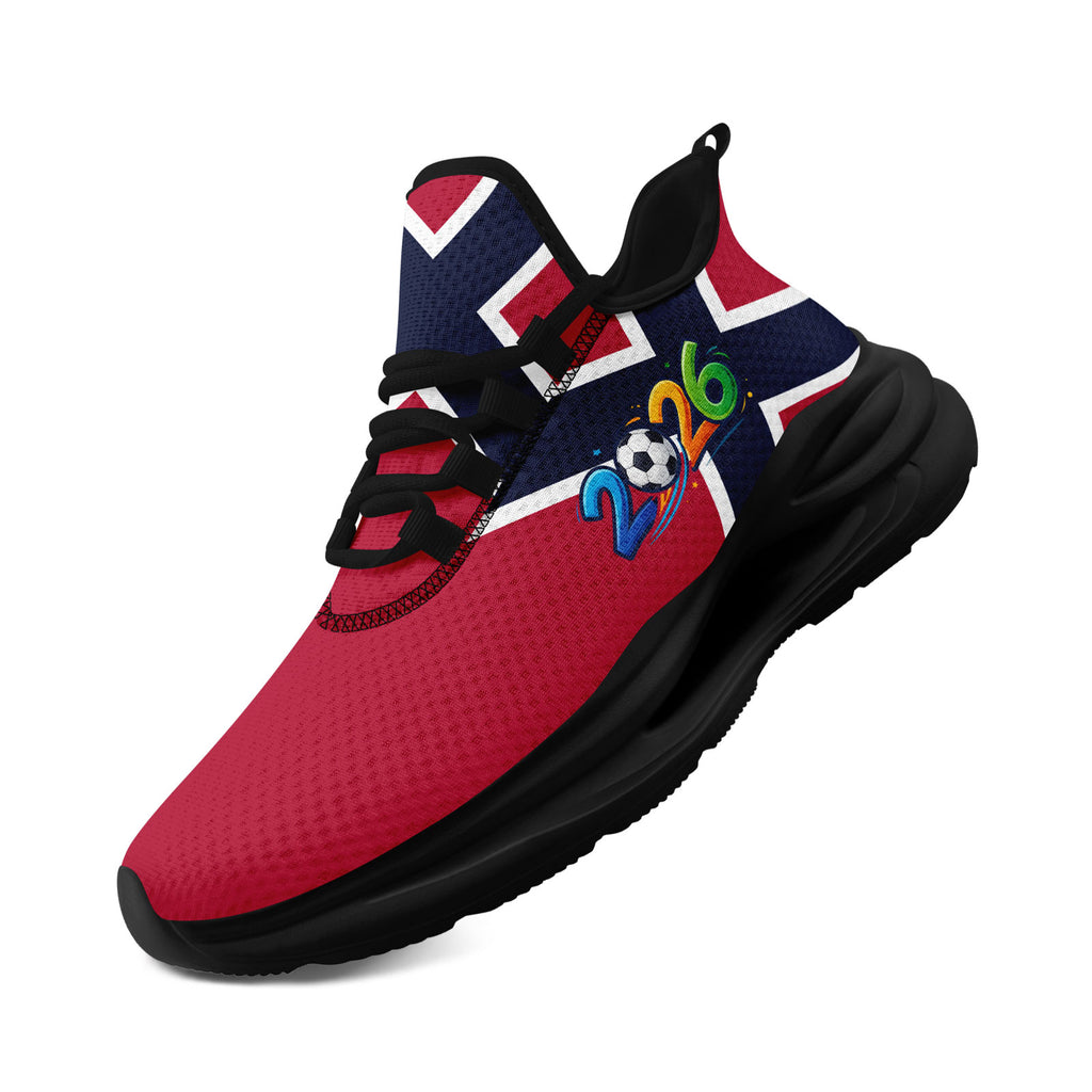 Custom 2026 World Cup Norway Sneakers DIY Country Flag Running Shoes Lightweight Sport Shoes Gift for Football Fans Personalized Team Name and Logo FN079-F027070-4