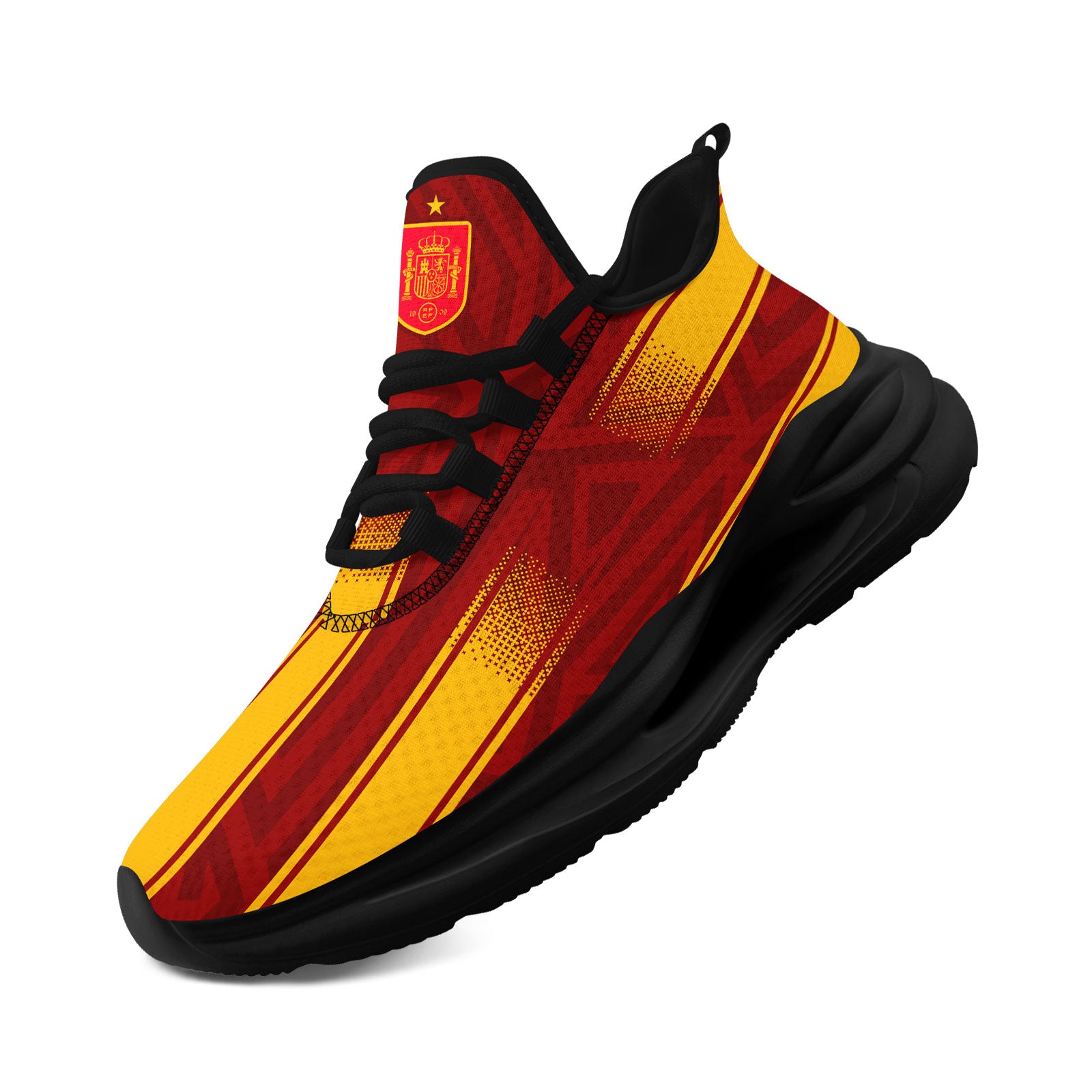 Custom Spain 2026 World Cup Sneakers DIY Country Flag Running Shoes Lightweight Sport Shoes Gift for Football Fans Personalized Team Name and Logo FN079-F020028-2