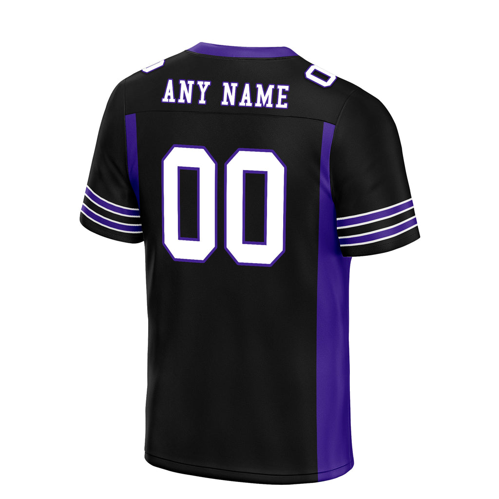 Custom Black Yellow Striped Sleeves Personalized Authentic Football Jersey FBJ02-D06061