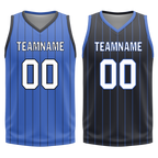 Custom Blue Black Classic Style Reversible Basketball Uniform Personalized Ordinary BBJR-D017055