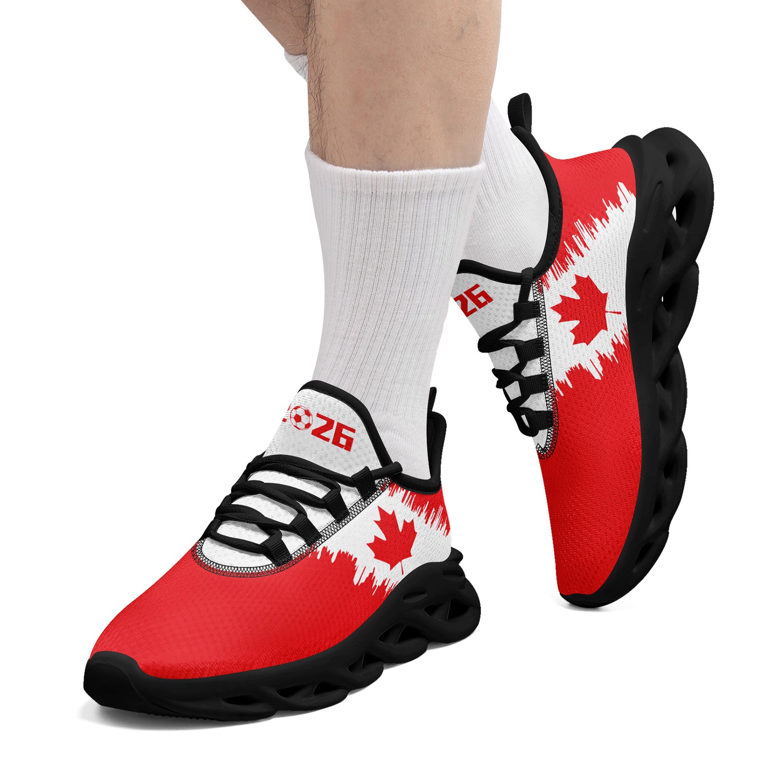 Custom 2026 World Cup Canada Sneakers DIY Country Flag Running Shoes Lightweight Sport Shoes Gift for Football Fans Personalized Team Name and Logo FN003-F023060-1