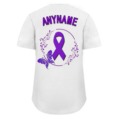 Custom White World Cancer Day Personalized Authentic Baseball Jersey BSBJ01-E06020-8