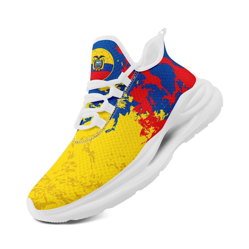 Custom Ecuador 2026 World Cup Sneakers DIY Country Flag Running Shoes Lightweight Sport Shoes Gift for Football Fans Personalized Team Name and Logo FN079-F009088-1