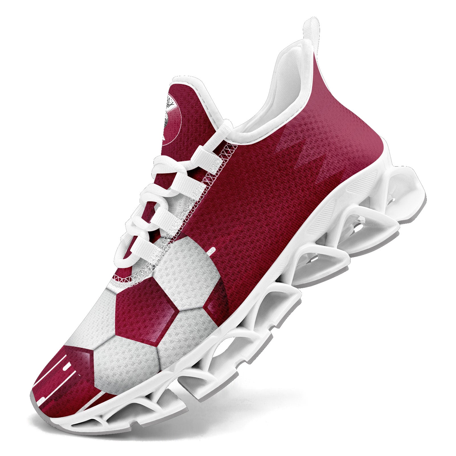 Custom Qatar 2026 World Cup Sneakers DIY Country Flag Running Shoes Lightweight Sport Shoes Gift for Football Fans Personalized Team Name and Logo FN003XD-F020030-3