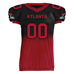 Custom Black Red Fade Fashion Atlanta High-Performance American Football Jersey FBJ06-D020252-3