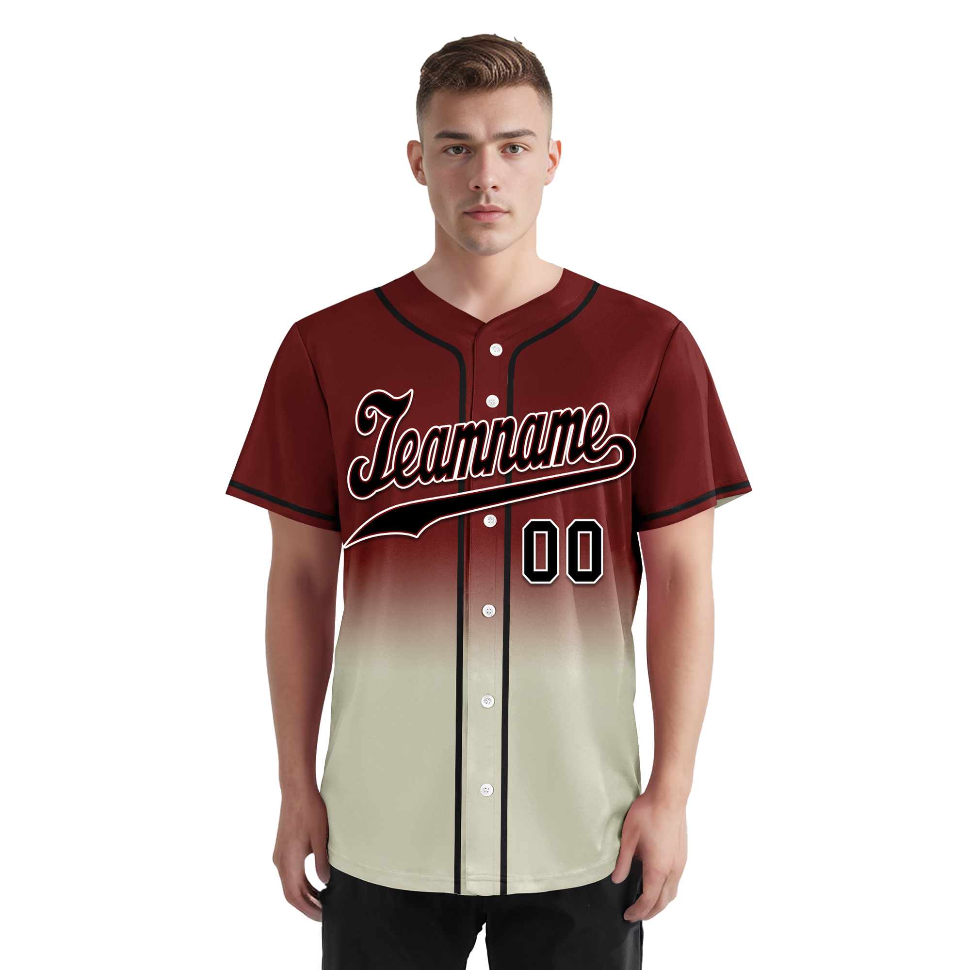 Custom Red Grey Fade Fashion Personalized Authentic Baseball Jersey BSBJ01-D0a70fa