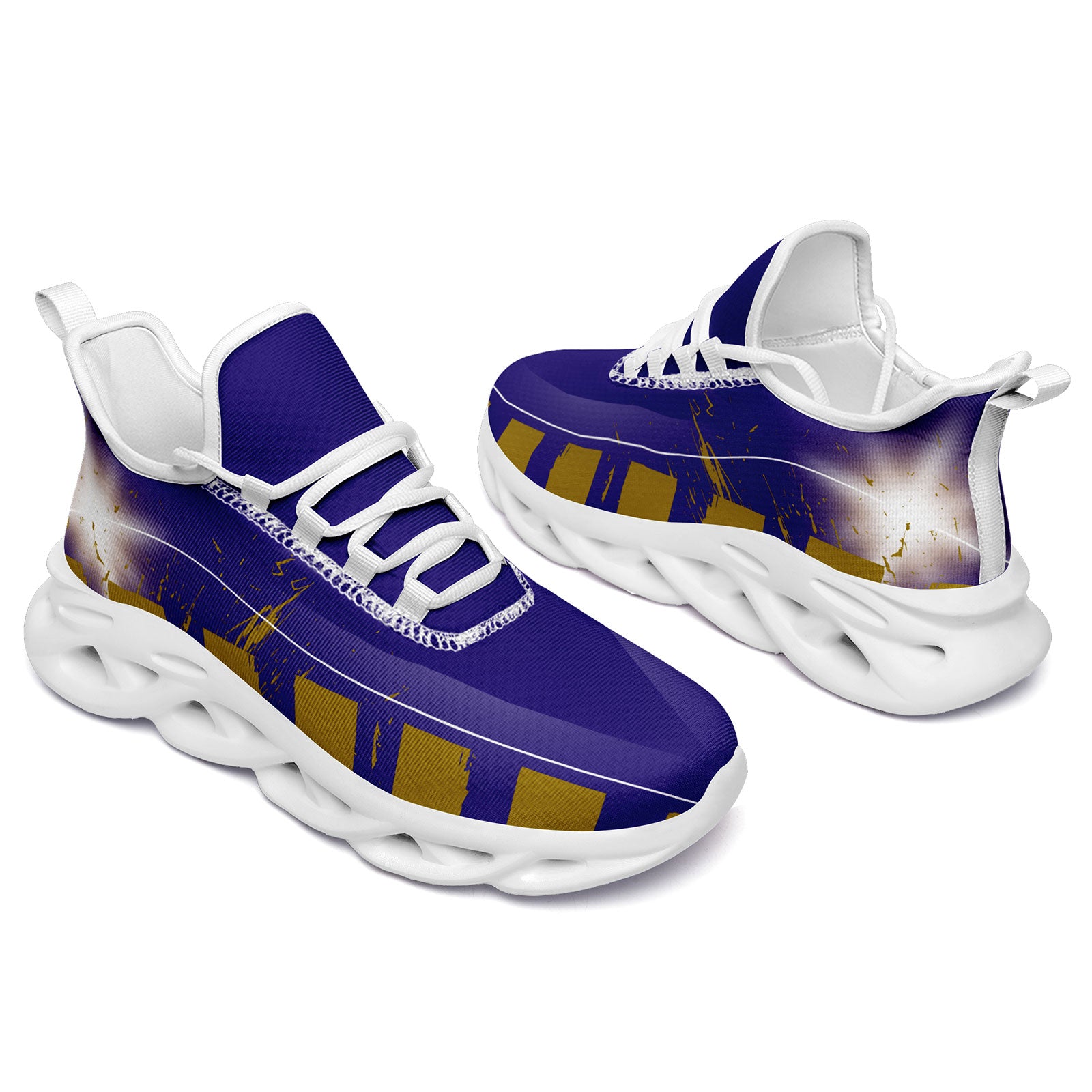 Custom Blue Yellow Baltimore MaxSoul Shoes and Hat Combo Offer Personalized Combo ZH-D020264-2