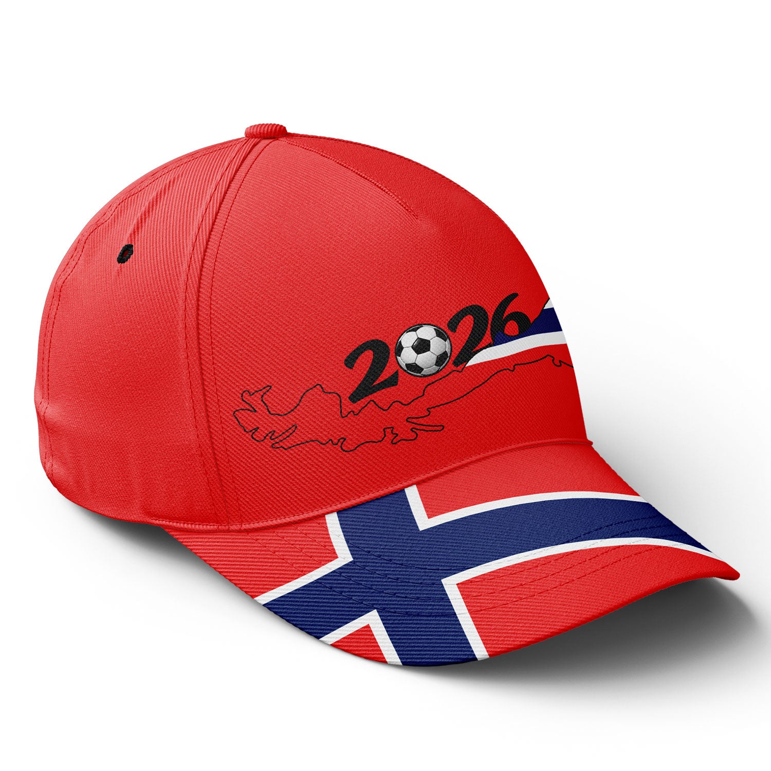 Personalized 2026 Norway Soccer Fan Hat - Add Your Name & Design Custom 2026 Football Tournament Hat YW061-F027075-2