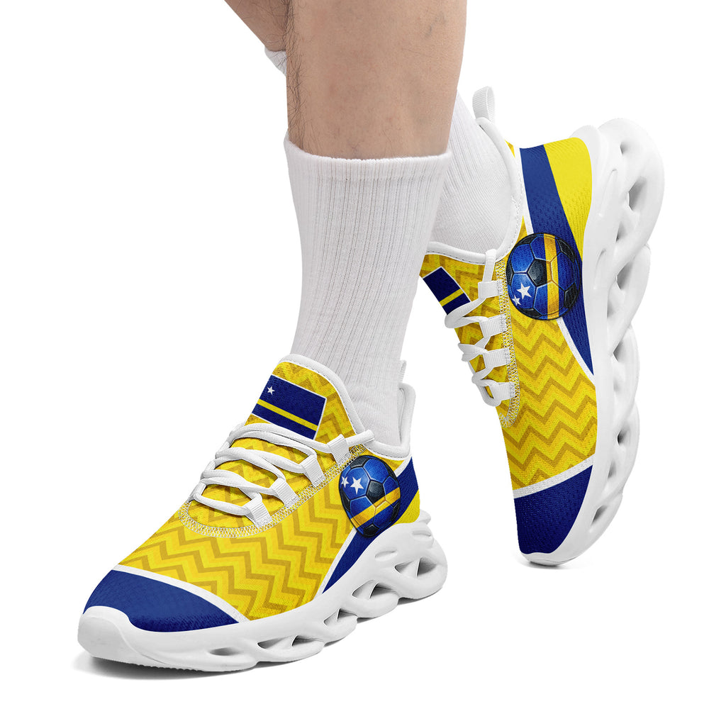 Custom Curaçao 2026 World Cup Sneakers DIY Country Flag Running Shoes Lightweight Sport Shoes Gift for Football Fans Personalized Team Name and Logo FN003-F009074-1