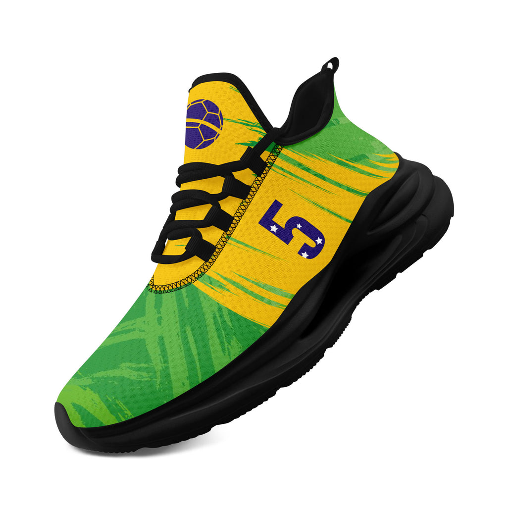 Custom 2026 World Cup Brazil Sneakers DIY Country Flag Running Shoes Lightweight Sport Shoes Gift for Football Fans Personalized Team Name and Logo FN079-F027080-2