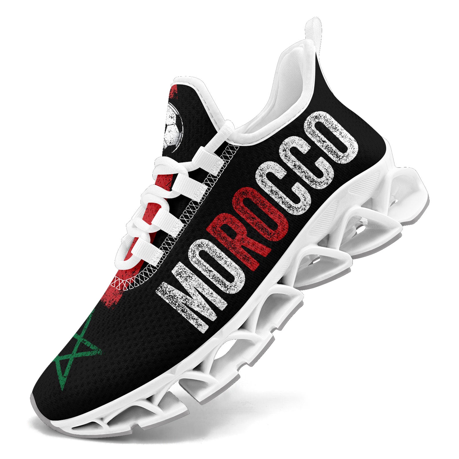 Custom Morocco 2026 World Cup Sneakers DIY Country Flag Running Shoes Lightweight Sport Shoes Gift for Football Fans Personalized Team Name and Logo FN003XD-F009086-1