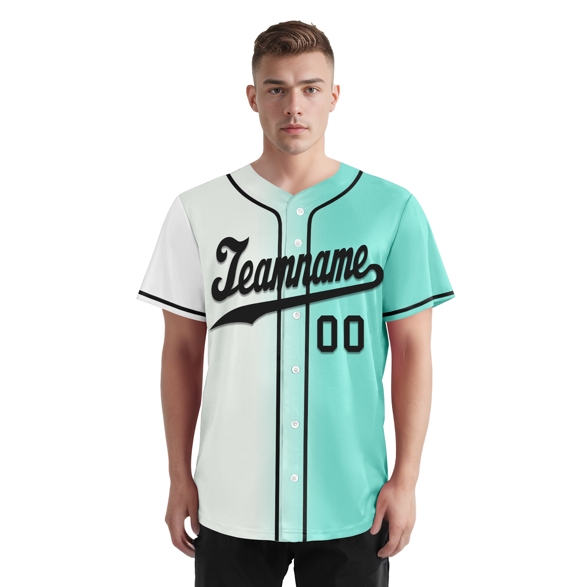 Custom White Green Gradient Fashion Personalized Authentic Baseball Jersey BSBJ01-D0a7aa7