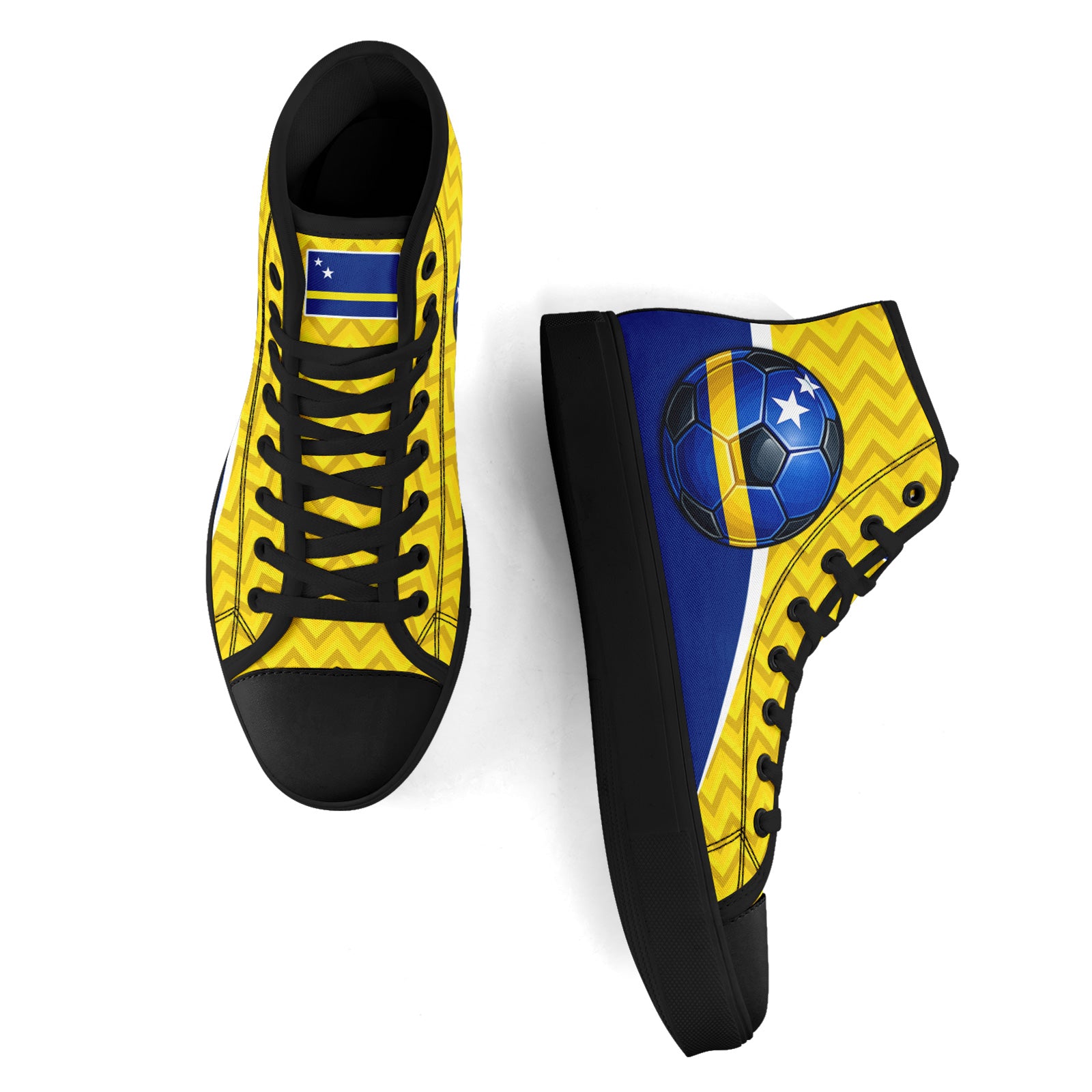 Custom Curaçao 2026 World Cup Sneakers DIY Country Flag Running Shoes Lightweight Sport Shoes Gift for Football Fans Personalized Team Name and Logo FN024-F009098-1
