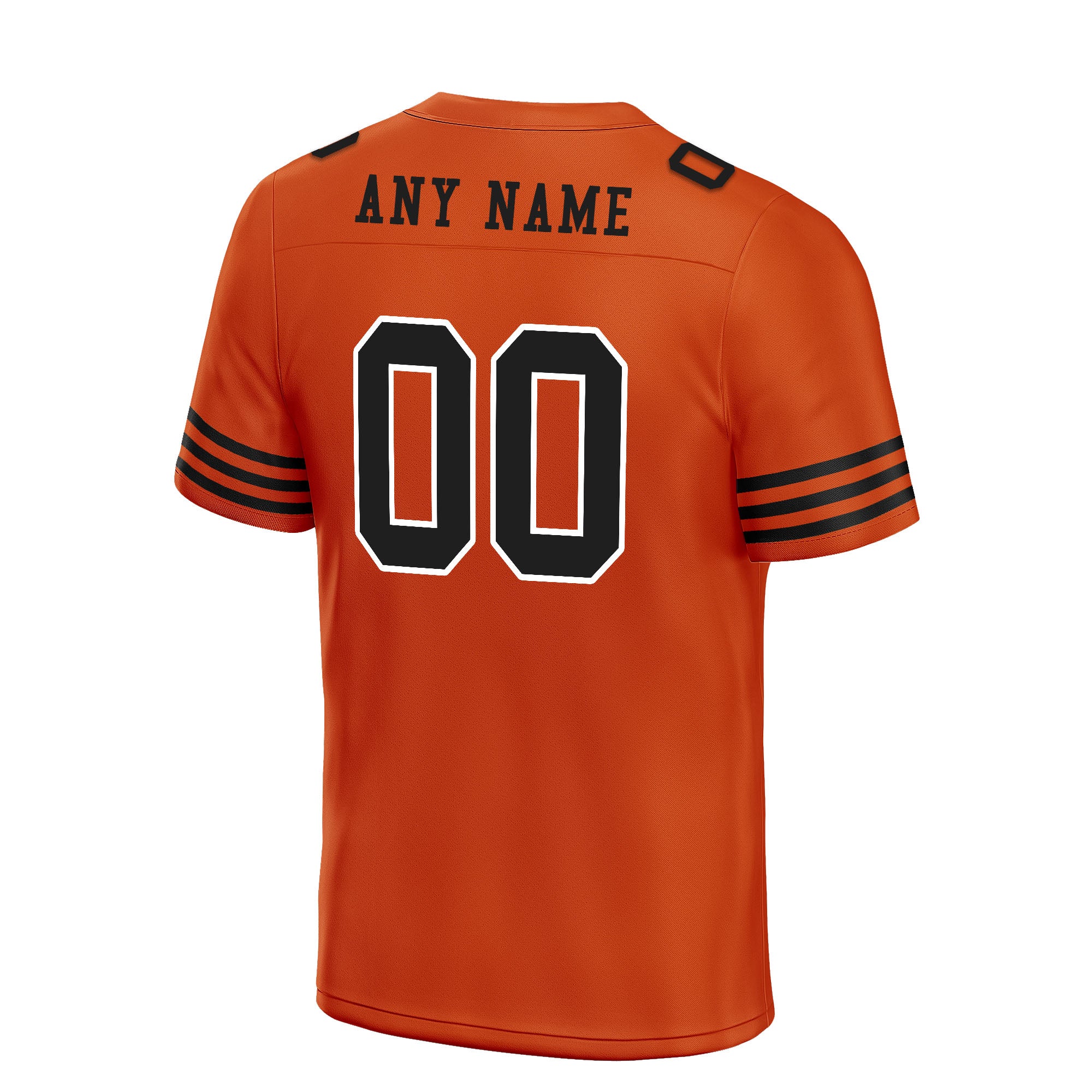 Custom Orange Black Striped Sleeves Personalized Authentic Football Jersey FBJ02-D06043