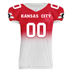 Custom Red White Fade Fashion Kansas City High-Performance American Football Jersey FBJ06-D020252-18