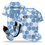 Custom 2026 World Cup Argentina High Quality Soccer Stadium Version Jersey Sneakers Sports Shoes and Hat Combo Offer Personalized Team Name and Logo ZH-F027090-1