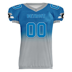 Custom Blue Gray Fade Fashion Detroit High-Performance American Football Jersey FBJ06-D020252-11