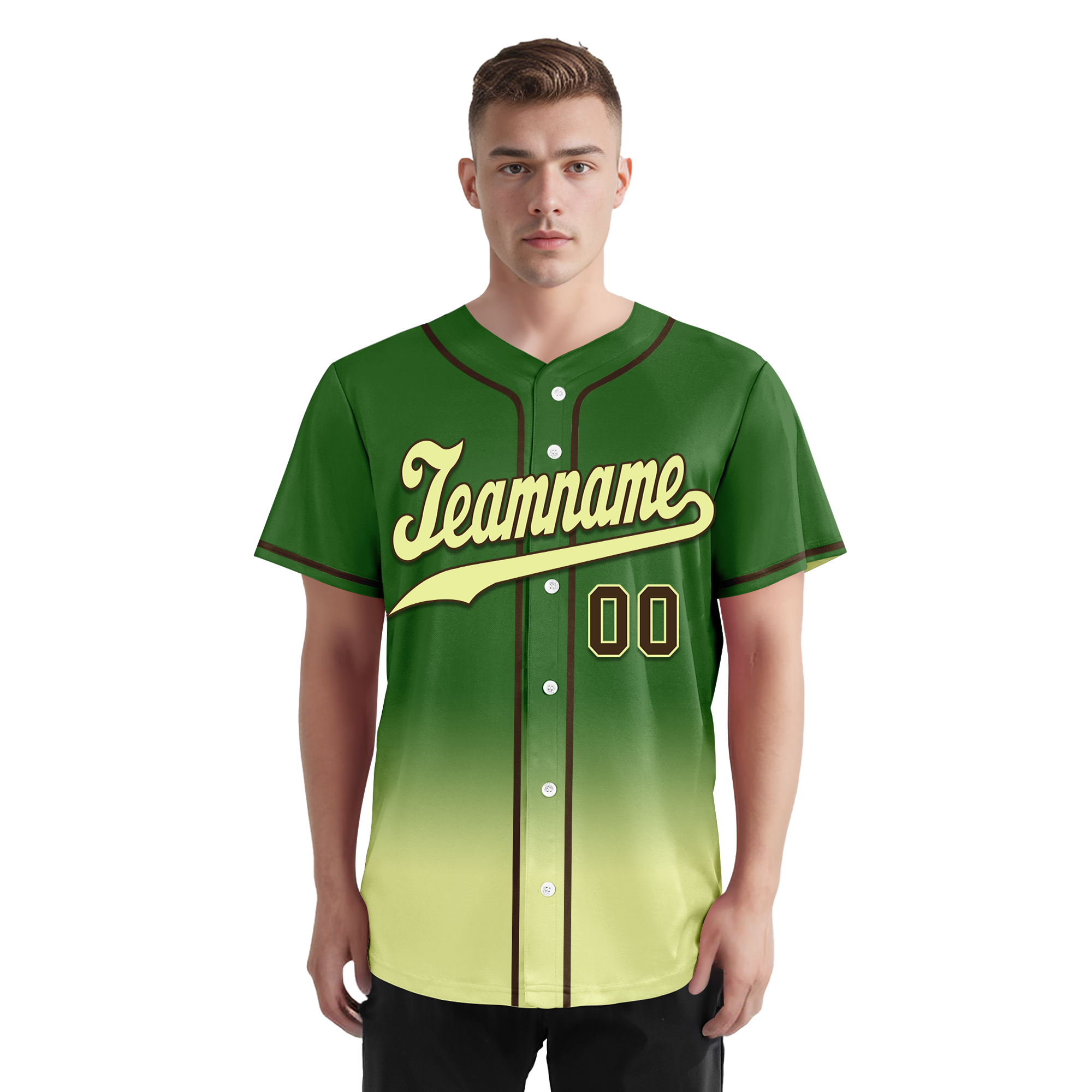 Custom Green Fade Fashion Personalized Authentic Baseball Jersey BSBJ01-D0a70f7
