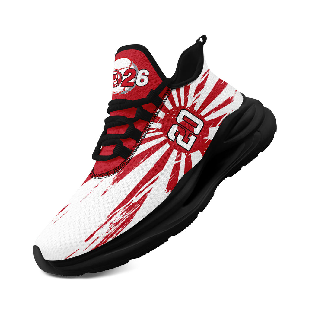 Custom 2026 World Cup Japan Sneakers DIY Country Flag Running Shoes Lightweight Sport Shoes Gift for Football Fans Personalized Team Name and Logo FN079-F023088-1