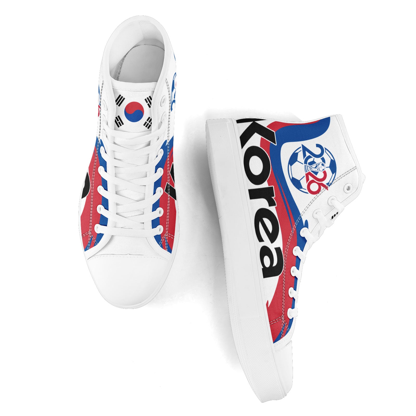 Custom South Korea 2026 World Cup Sneakers DIY Country Flag Running Shoes Lightweight Sport Shoes Gift for Football Fans Personalized Team Name and Logo FN024-F009070-3