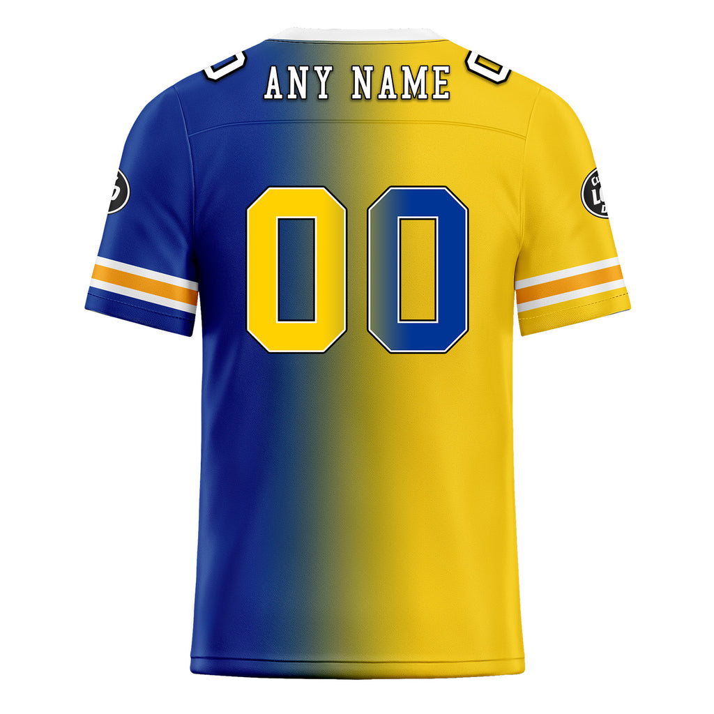 Custom Yellow Blue California Personalized Authentic Football Jersey FBJ02-D028017-8
