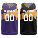 Custom Purple Black Classic Style Reversible Basketball Uniform Personalized COOLMAX BBJR-D017058