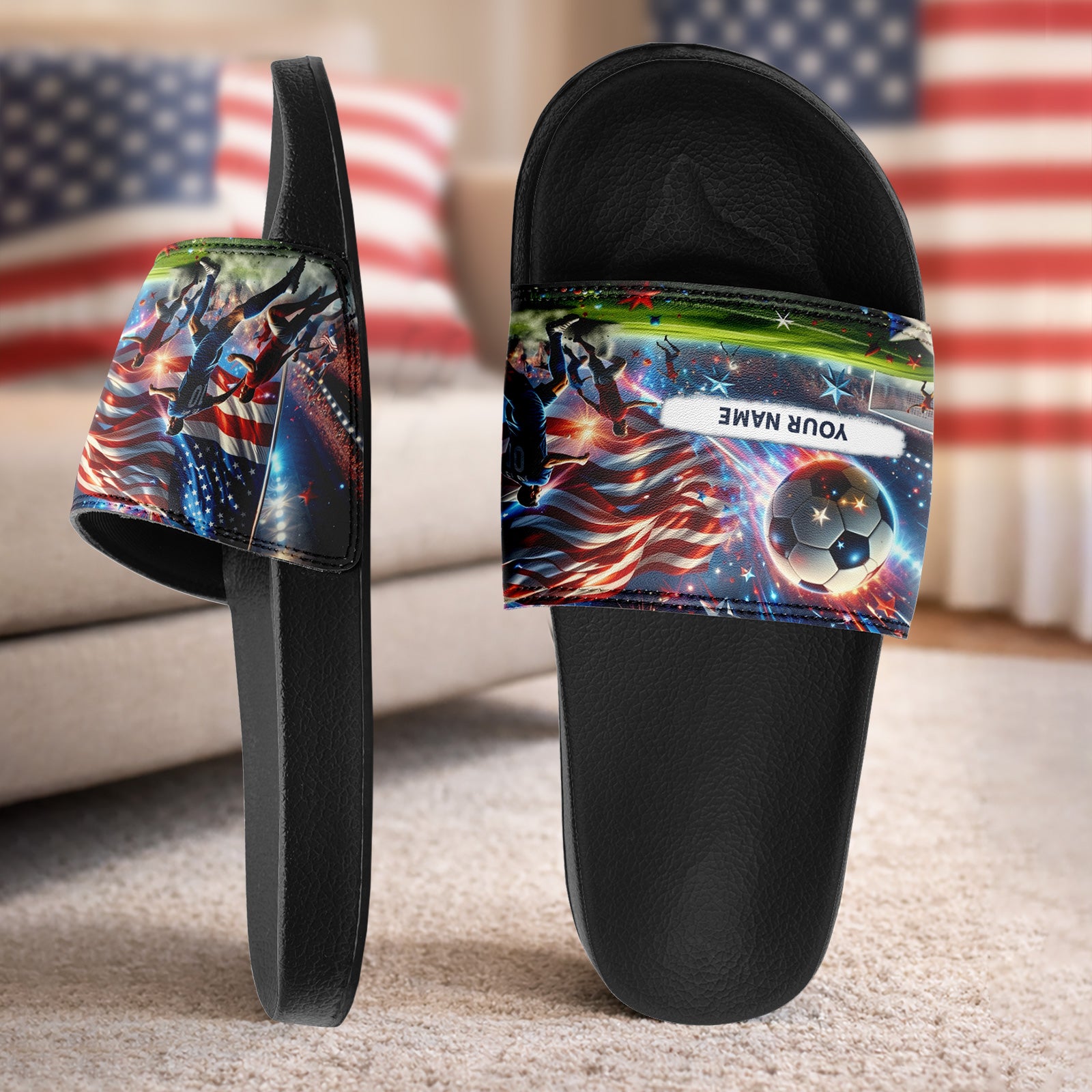 Custom 2026 World Cup United States Sneakers DIY Country Flag Running Shoes Lightweight Sport Shoes Gift for Football Fans Personalized Team Name and Logo FN056-F027060-2