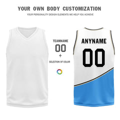 Custom Blue White Atlanta City Edition Personalized Reversible Basketball Set Sports Basketball Jersey BBJ01R-D0610-1